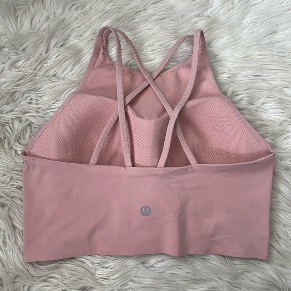 {Lululemon} Like a Cloud High-Neck Longline Bra Light Support, B/C Cup in Pink 6 - Picture 4 of 9